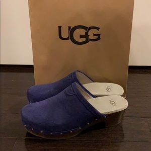 UGG Abbie Clog Suede Blue (size: US 5)